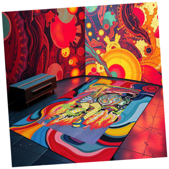 Rutschfester Teppich mit Popart Muster 150 x 200 cm 